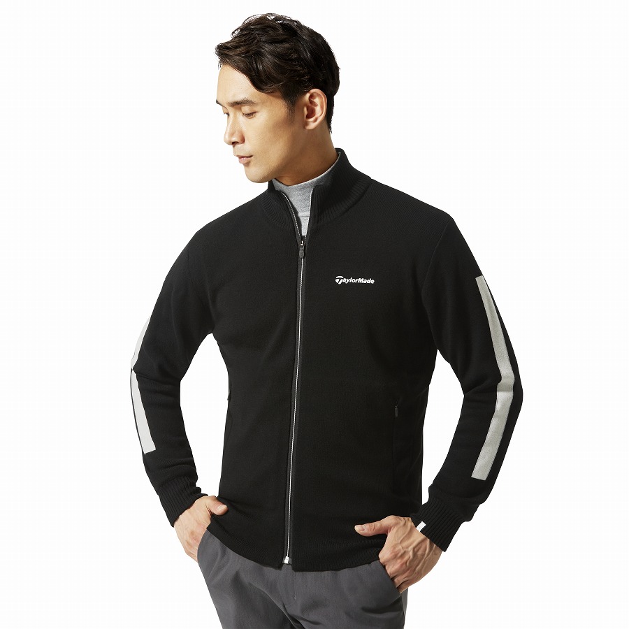 MEN'S FABRIC MIX F/Z SWEATER